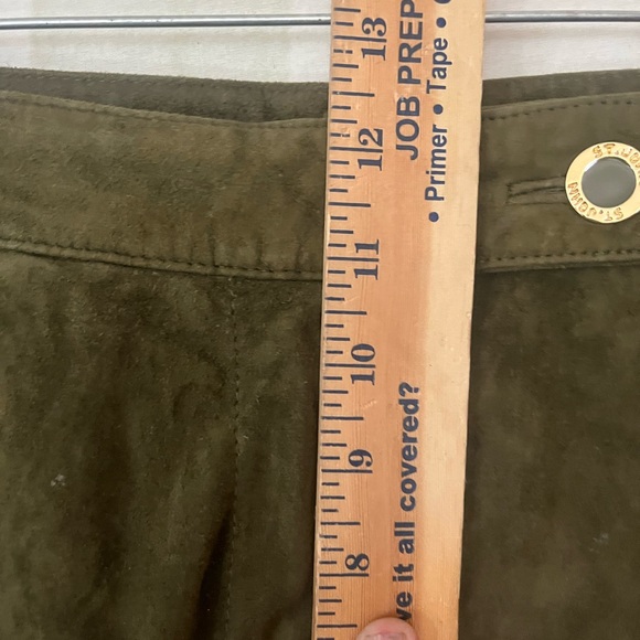 Vintage St. John Couture by Marie Gray Olive Green Leather Pants 🌵16 - Picture 9 of 11